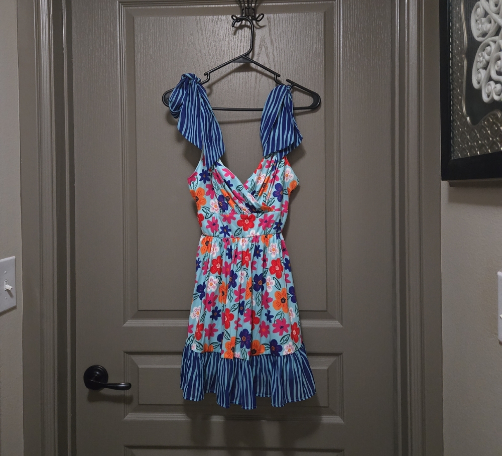 Lucy in the Sky Blue and White Sweetheart Mini Dress